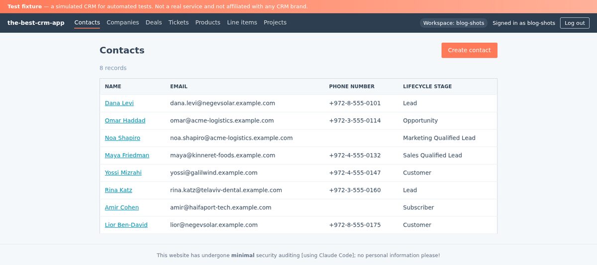 The CRM replica: a contacts list with lifecycle stages